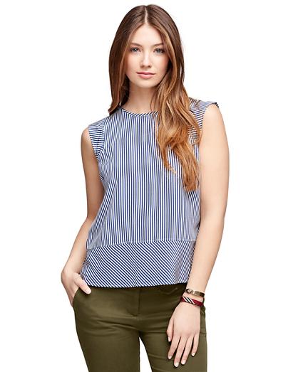 Brooks Brothers Silk Sleeveless Stripe Blouse