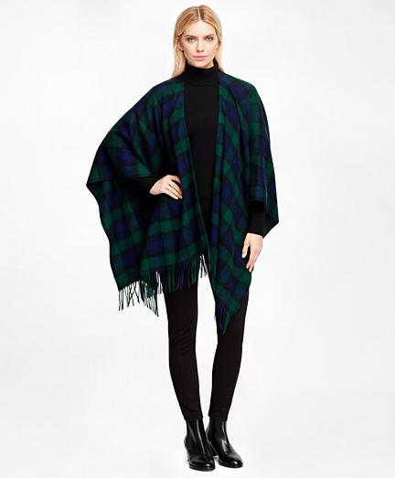 Brooks Brothers Wool And Cashmere Black Watch Ruana