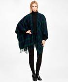 Brooks Brothers Wool And Cashmere Black Watch Ruana