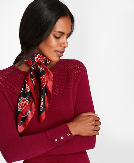 Brooks Brothers Pointelle-yoke Cashmere Sweater