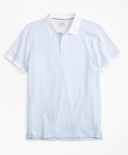 Brooks Brothers Striped Textured Cotton Jacquard Polo Shirt
