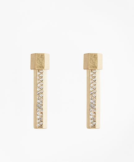 Brooks Brothers Pave Bar Stud Earrings