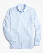 Brooks Brothers Men's Micro-gingham Linen-blend Sport Shirt
