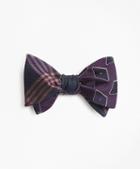 Brooks Brothers Large Diamond With Oversized Plaid Reversible Bow Tie