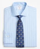 Brooks Brothers Men's Slim Fitted Dress Shirt, Non-iron Alternating Ground Stripe