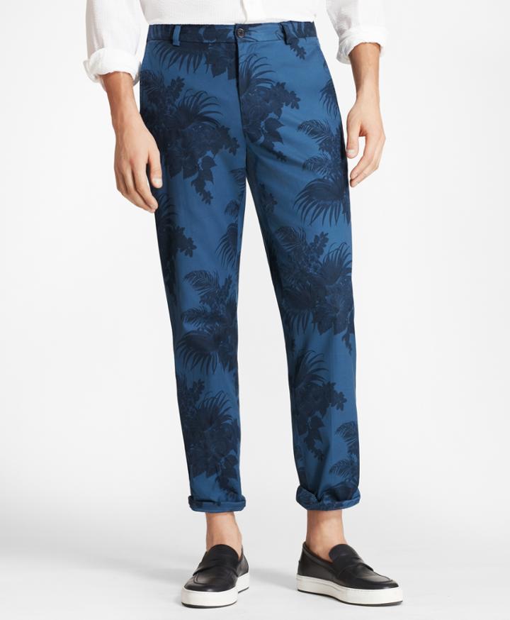 Brooks Brothers Men's Clark Fit Tropical Print Pants