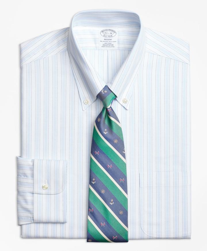 Brooks Brothers Men's Brookscool Slim Fitted Dress Shirt, Non-iron Music Stripe