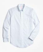 Brooks Brothers Men's Non-iron Brookscool Madison Fit Tonal Windowpane Sport Shirt