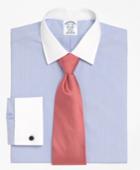 Brooks Brothers Men's Non-iron Slim Fit Contrast Spread Collar French Cuff Dress Shirt