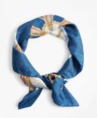 Brooks Brothers Women's Tassel-print Silk Square Scarf