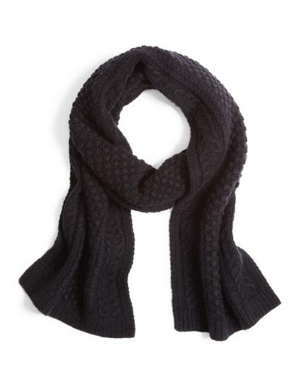 Brooks Brothers Cashmere And Wool Cable Knit Scarf