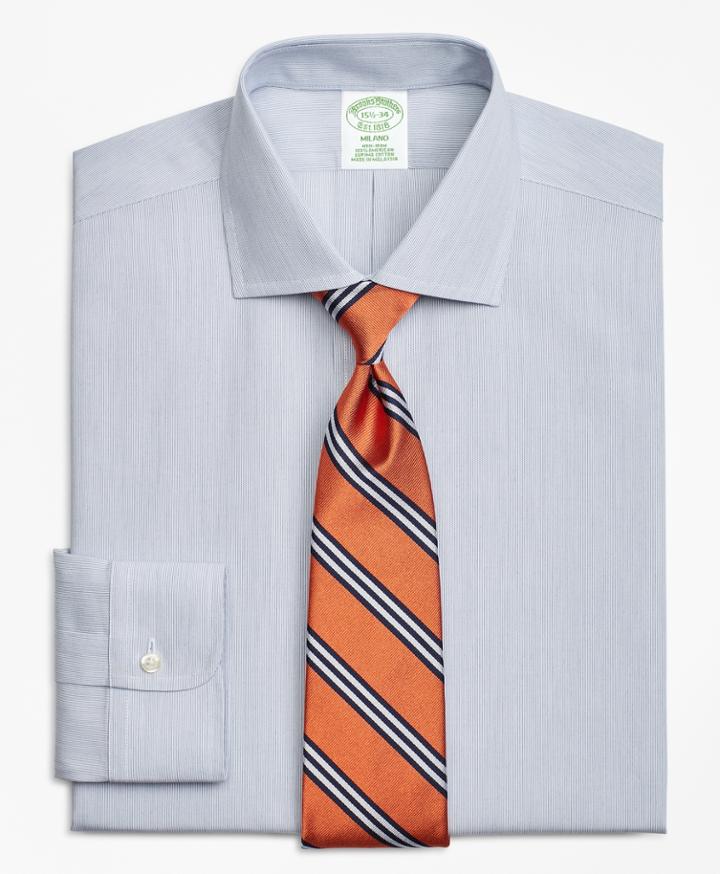 Brooks Brothers Men's Extra Slim Fit Slim-fit Dress Shirt, Non-iron Pencil Stripe