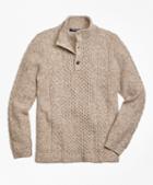 Brooks Brothers Wool Fisherman Cable Mockneck Sweater