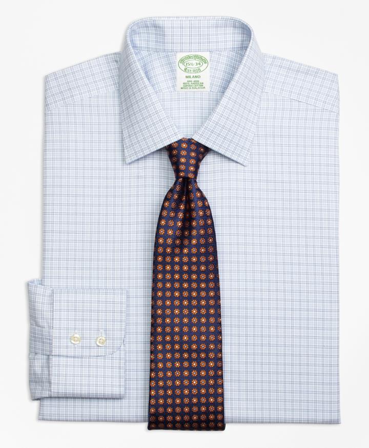 Brooks Brothers Men's Non-iron Extra Slim Fit Framed Stripe Dress Shirt