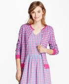 Brooks Brothers Gingham Cotton-nylon Cardigan