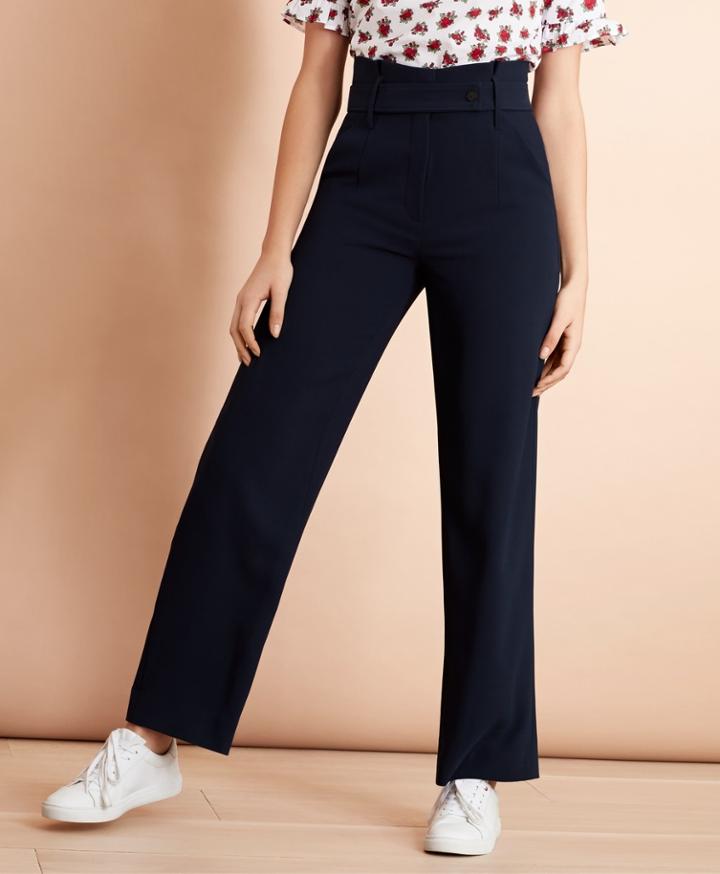 Brooks Brothers Women's Crepe High-rise Wide-leg Pants
