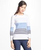 Brooks Brothers Ombre Striped Cotton Interlock Jersey Top
