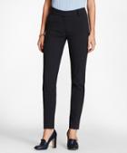 Brooks Brothers Petite Plaid Stretch-cotton Jacquard Ankle Pants
