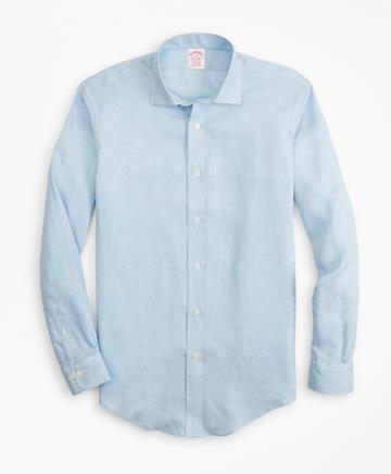 Brooks Brothers Madison Fit Irish Linen Spread Collar Sport Shirt