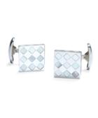 Brooks Brothers White Diamond Mother-of-pearl Square Cuff Links