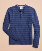Brooks Brothers Men's Striped Cotton Henley