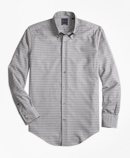 Brooks Brothers Golden Fleece Regent Fit Brookstech Tan Small Check Sport Shirt