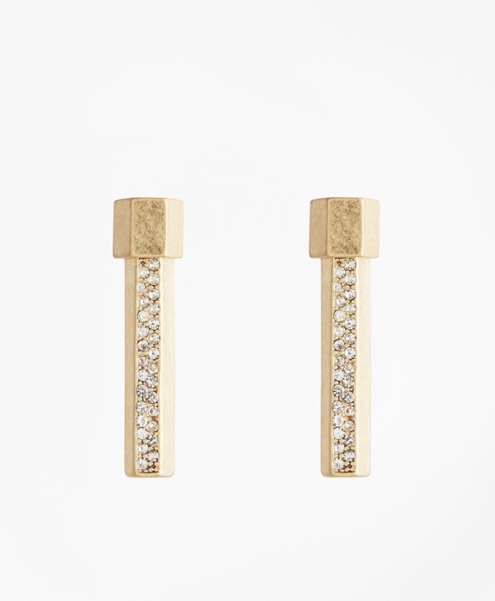 Brooks Brothers Women's Pave Bar Stud Earrings