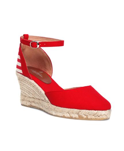 Brooks Brothers Stripe Wedge Espadrilles