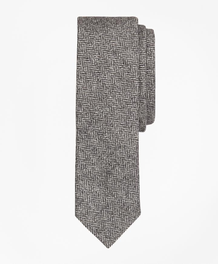 Brooks Brothers Men's Herringbone Cotton-wool Slim Tie