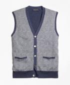 Brooks Brothers Supima Cotton Cashmere Glen Plaid Button-front Vest