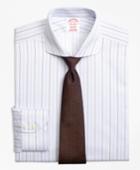 Brooks Brothers Men's Non-iron Regular Fit Double Alternating Stripe Dress Shirt