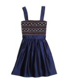 Brooks Brothers Silk Sleeveless Smocked Dress