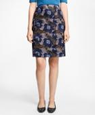 Brooks Brothers Floral-embroidered A-line Skirt