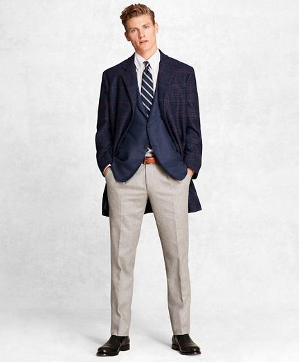 Brooks Brothers Golden Fleece Merino Wool-blend Gingham Topcoat