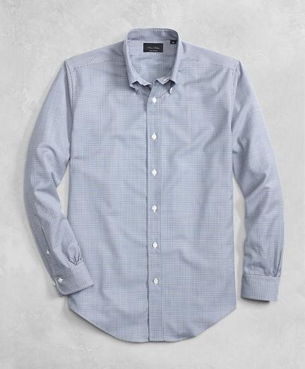 Brooks Brothers Golden Fleece Brookstech Lightweight Wool Mini Check Sport Shirt