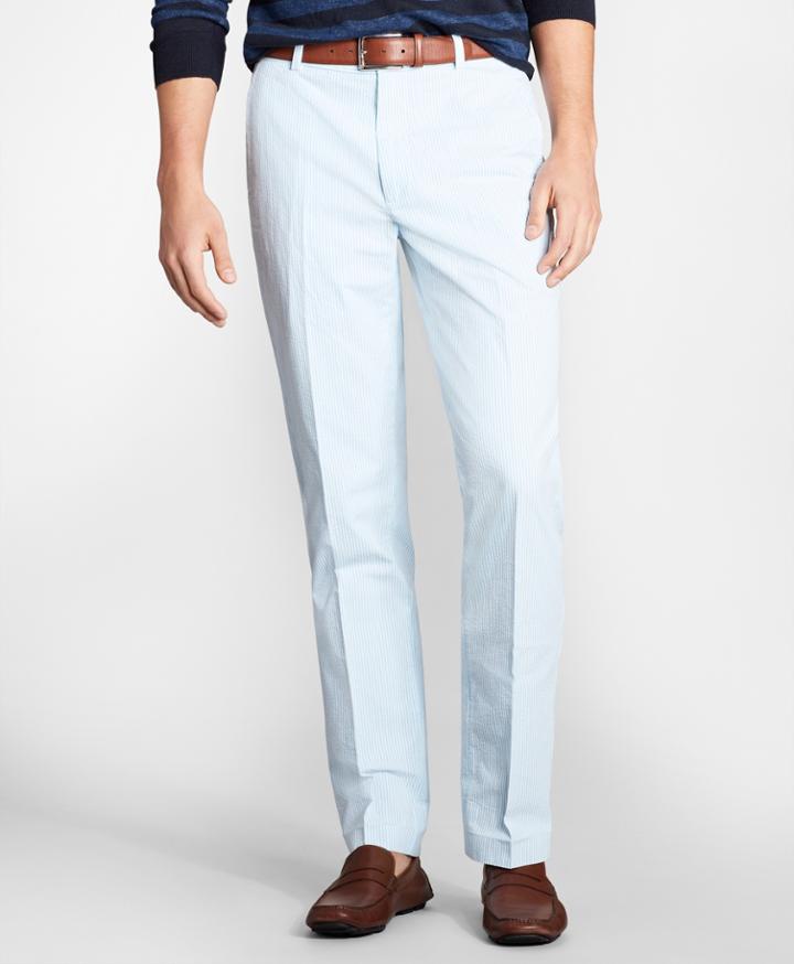 Brooks Brothers Men's Clark Fit Stripe Seersucker Pants