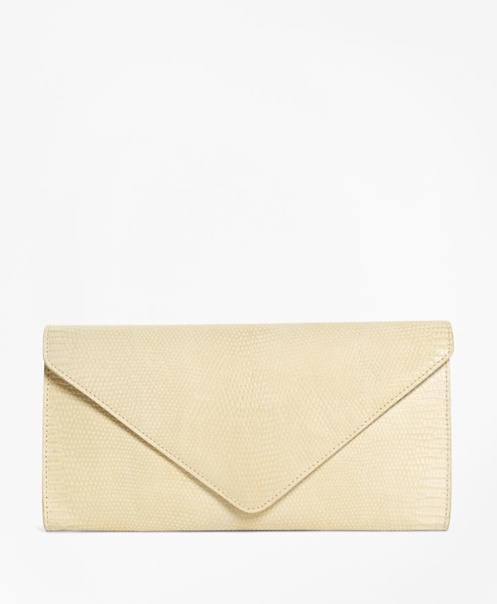 Brooks Brothers Women's Lizard Snap Front Clutch