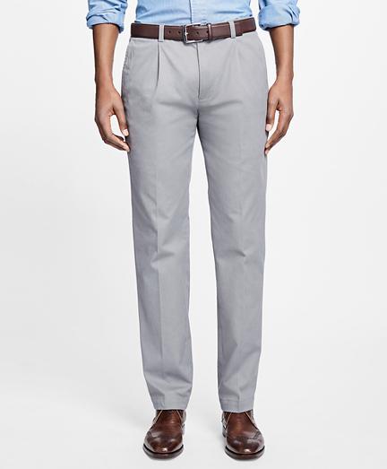 Brooks Brothers Milano Fit Supima Cotton Piece-dyed Pleat-front Chinos