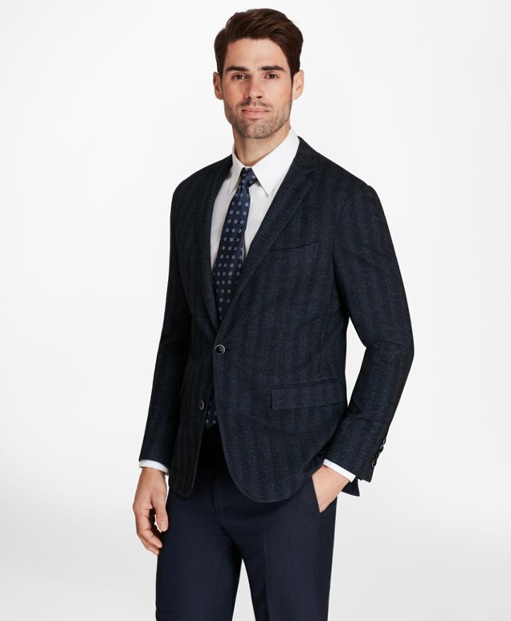 Brooks Brothers Men's Regent Fit Herringbone Knit Sport Coat