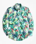 Brooks Brothers Men's Regent Fit Supima Bold Tropical Print Sport Shirt