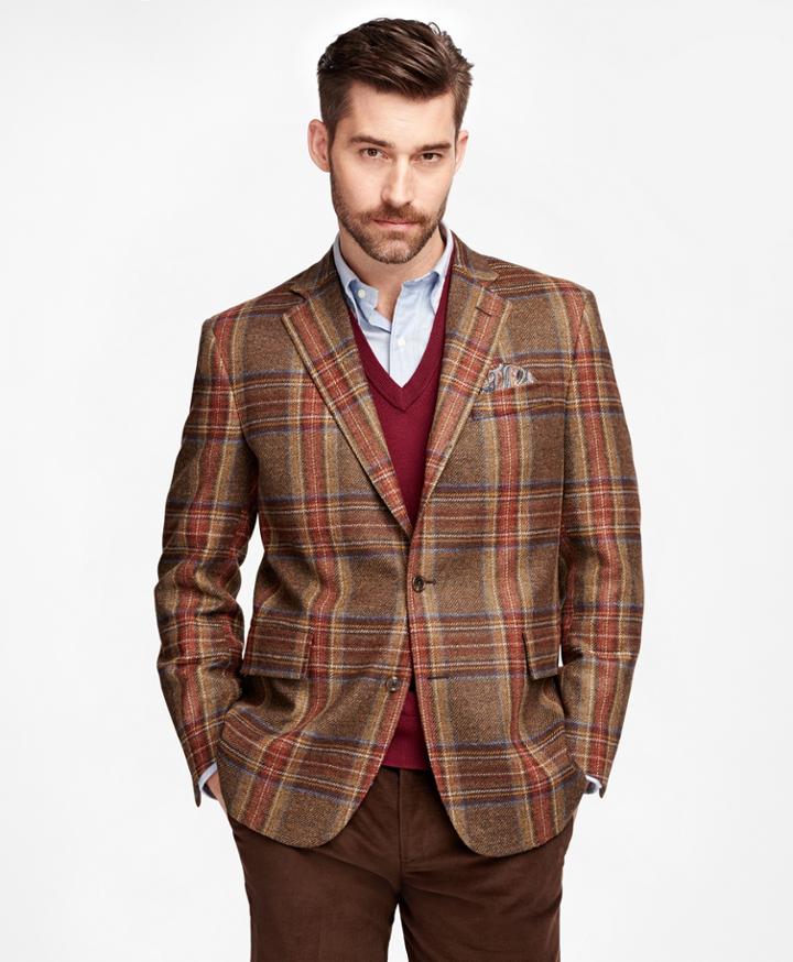 Brooks Brothers Men's Own Make Red Plaid Sport Coat