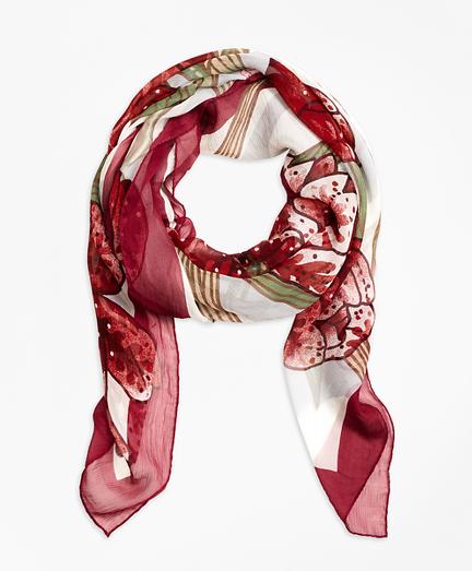 Brooks Brothers Silk Crinkle Chiffon Tulip Scarf
