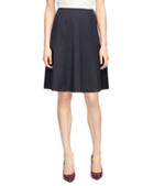 Brooks Brothers Wool Stretch Small Windowpane Circle Skirt