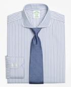 Brooks Brothers Men's Non-iron Extra Slim Fit Herringbone Alternating Stripe Dress Shirt