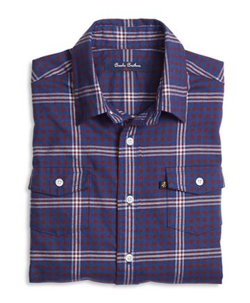Brooks Brothers Flannel Micro Buffalo Check Sport Shirt