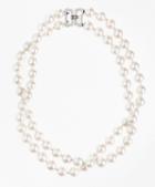 Brooks Brothers Two-row 12mm Glass Pearl Nested Necklace