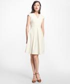 Brooks Brothers Pleated Stretch-cotton V-neck Dress