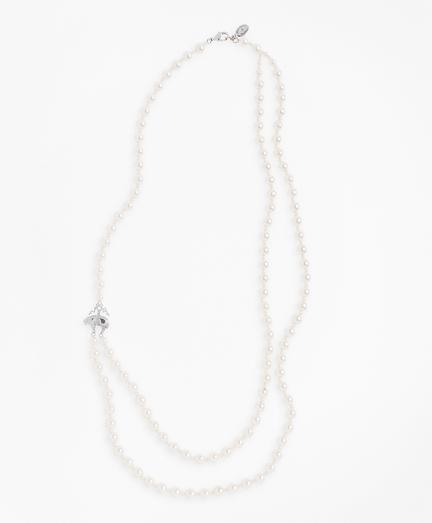 Brooks Brothers Asymmetrical Two-strand Glass Pearl Necklace
