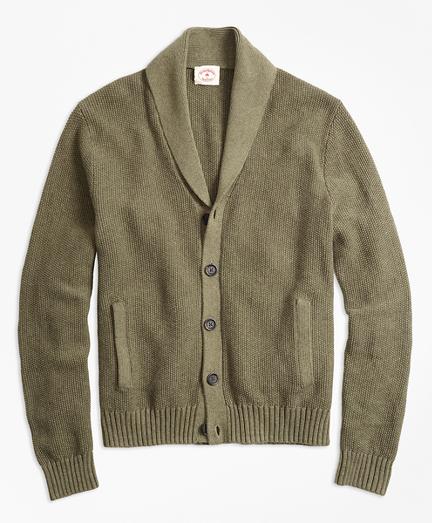 Brooks Brothers Seed-stitch Shawl-collar Cardigan
