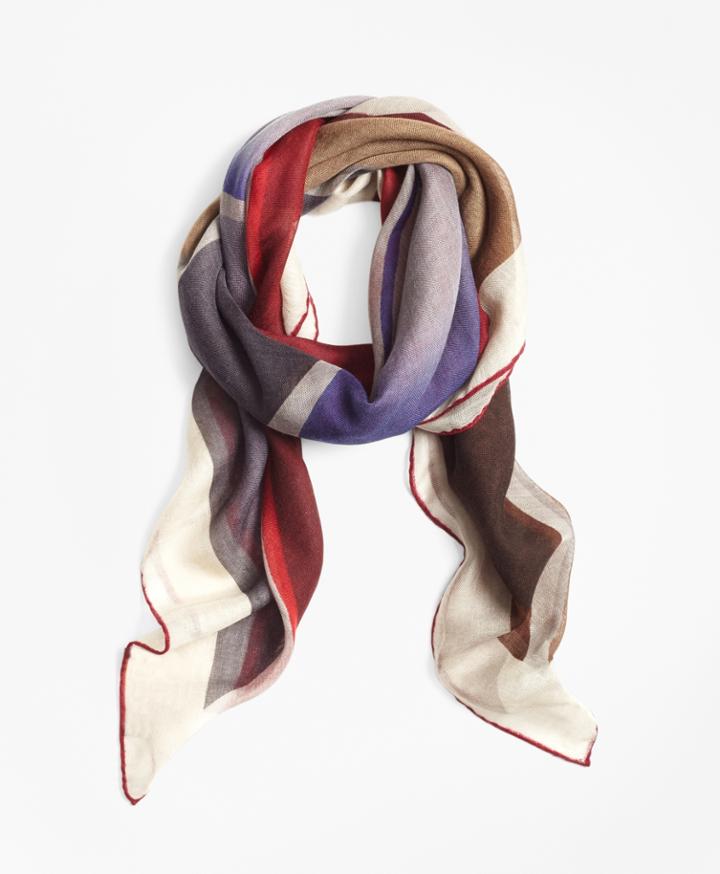 Brooks Brothers Women's Geometric-print Cashmere-silk Oversized Square Scarf